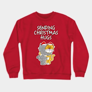 Sending Christmas Hugs Cats Lockdown Xmas 2020 Crewneck Sweatshirt